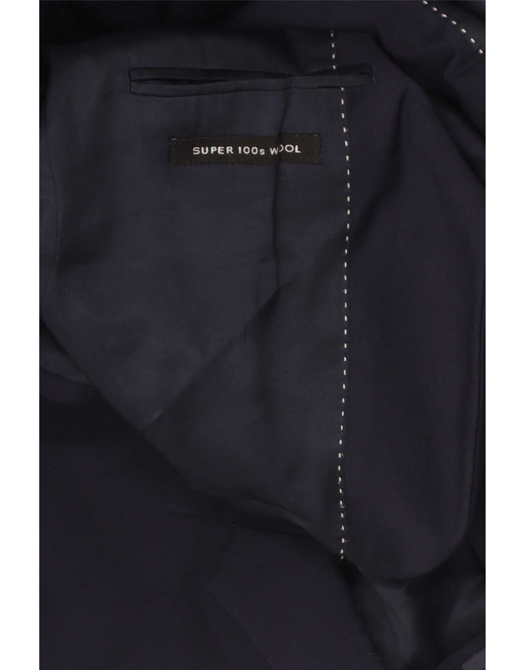 Dkny Herre Slim Fit 2 Button Blazer Jacket UK 38 Medium Navy Blue Wool