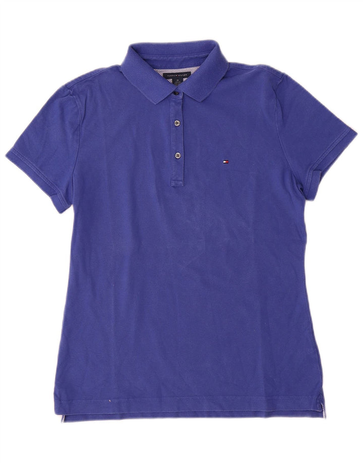 Tommy Hilfiger Dame Polo Shirt UK 14 Medium Blue Bomuld