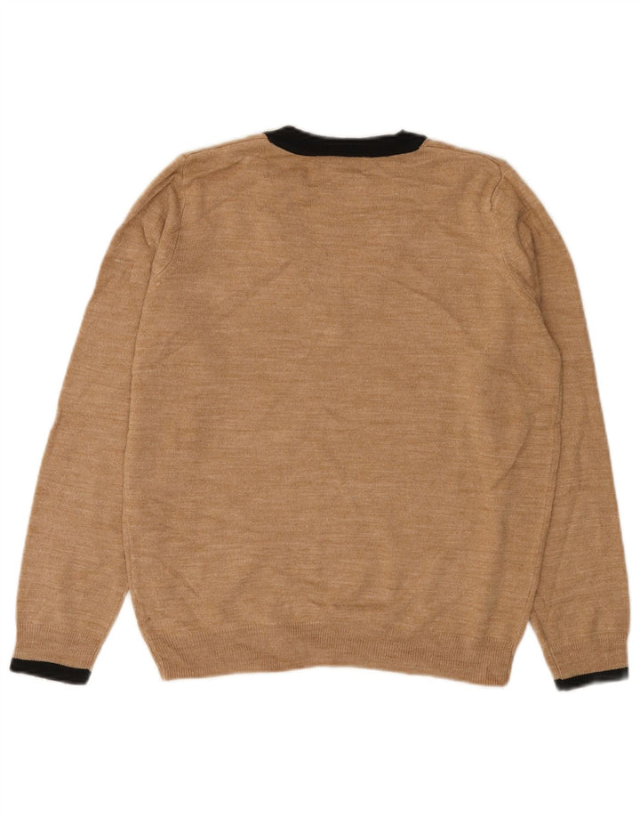 Marks & Spencer Dame V-hals sweater UK 10 Small Beige Flecked