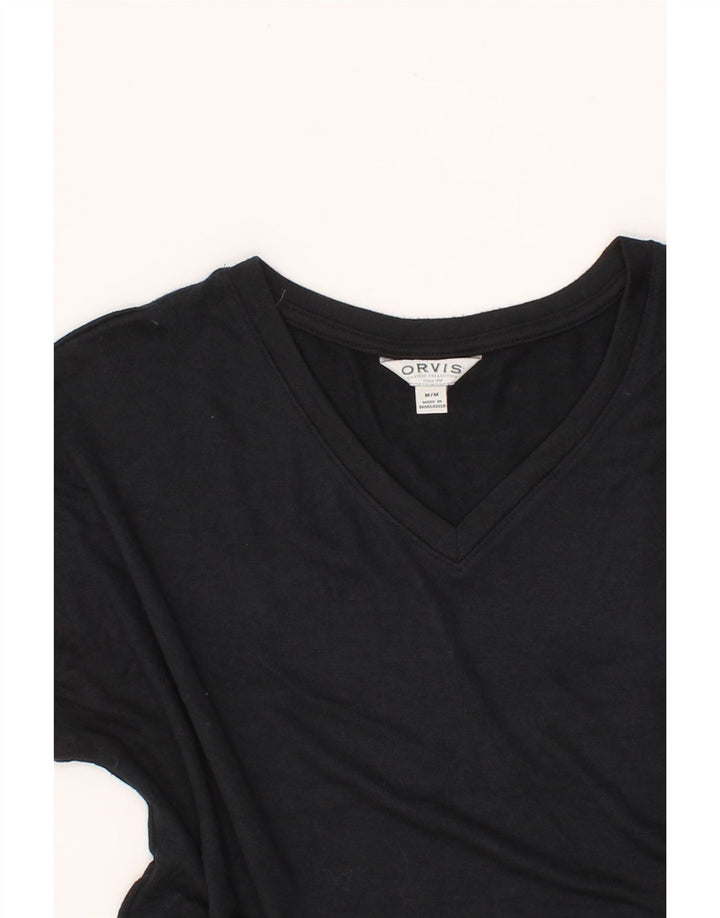 ORVIS Womens T-Shirt Top UK 14 Medium Black Polyester Vintage Orvis and Second-Hand Orvis from Messina Hembry 