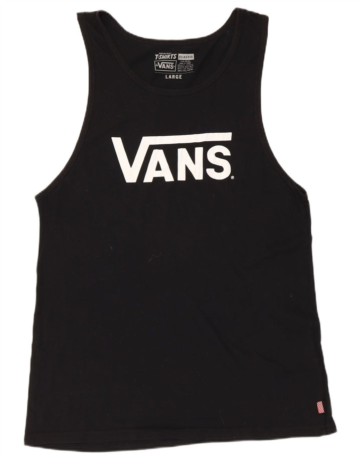 VANS Herre Grafisk Vest Top Stor Sort Bomuld Classic