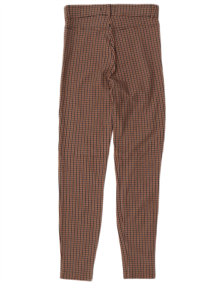Zara Dame Slim Casual Bukser Medium W28 L28 Brun Houndstooth
