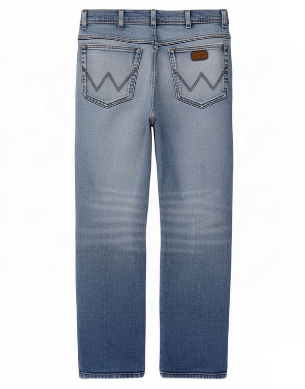 Wrangler Herre Regular Fit Straight Jeans W36 L32 Blå Bomuld