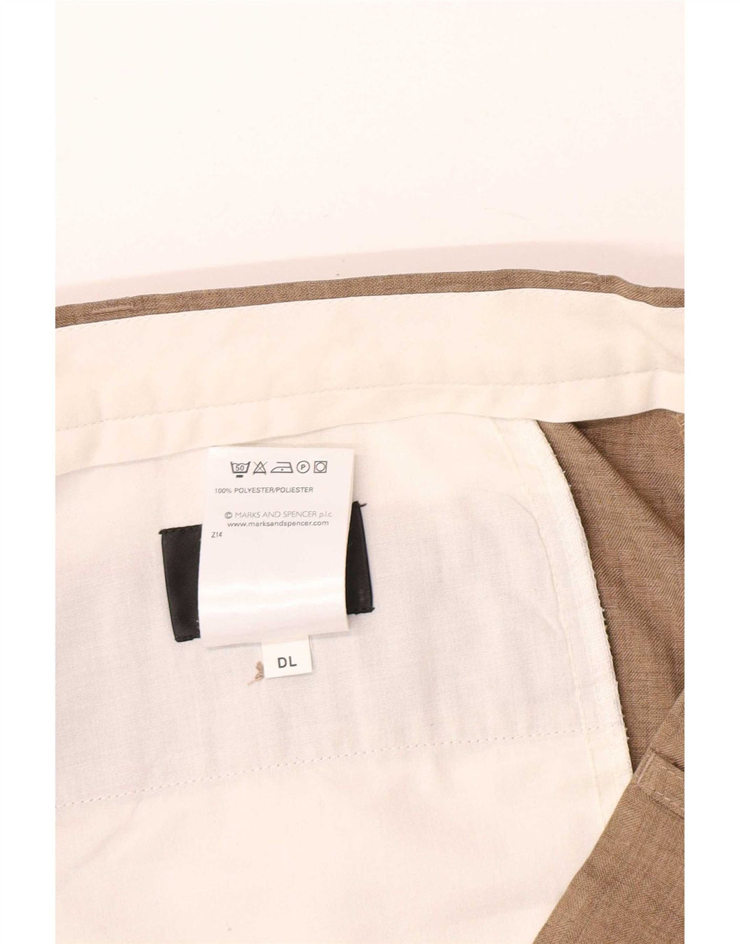 MARKS & SPENCER Lige jakkesæt til mænd W38 L31 Beige polyester
