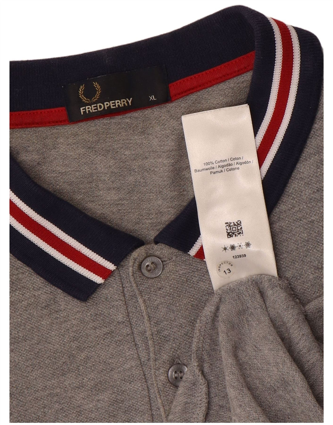 Fred Perry herre poloshirt XL grå bomuld