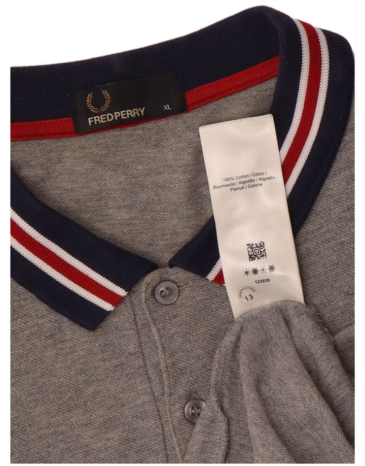 Fred Perry herre poloshirt XL grå bomuld