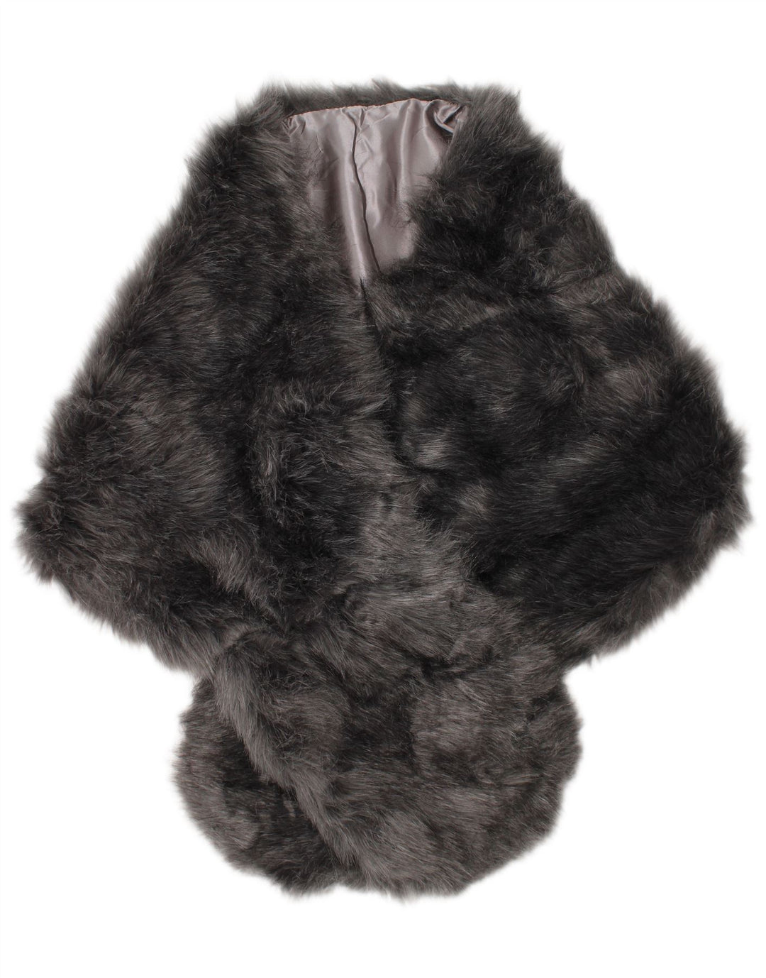 Vintage Dame imiteret Pels Stole Tørklæde One Size Grå Klassisk