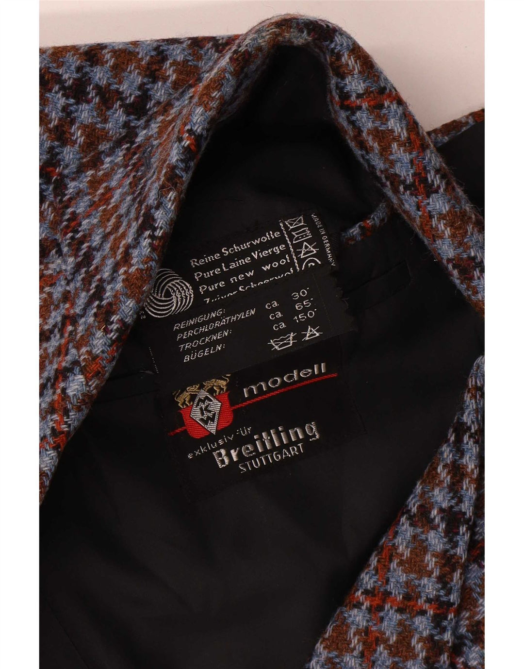Breilling Herre 3 Button Blazer Jacket UK 40 Large Multicolor Houndstooth