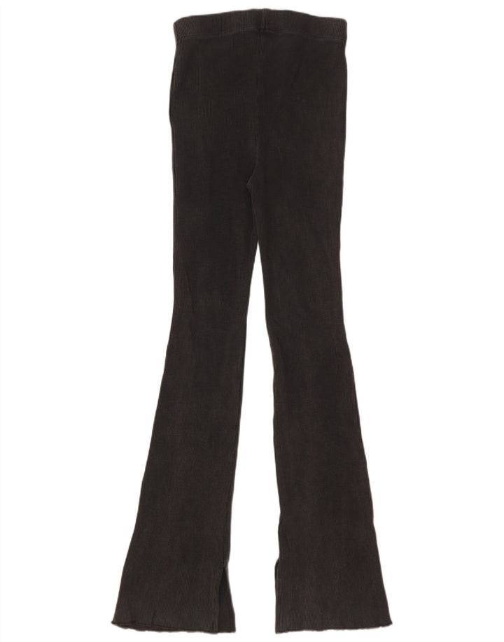 Zara Dame Flare Leggings UK 8 Small Grey Bomuld