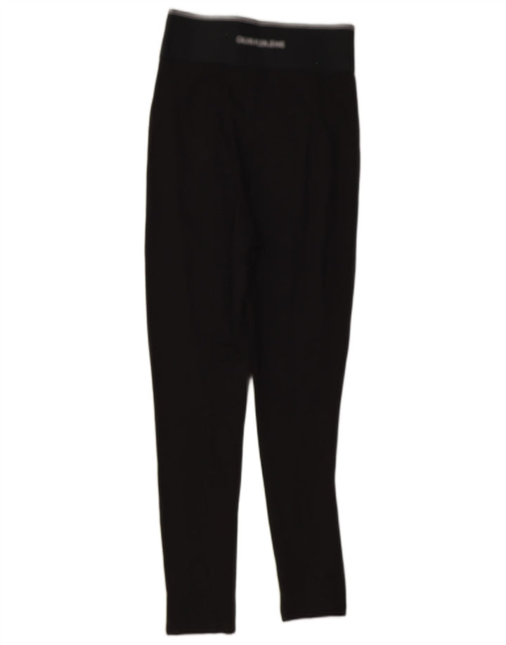 Calvin Klein Dame Grafiske Leggings UK 8 Small Black Viscose