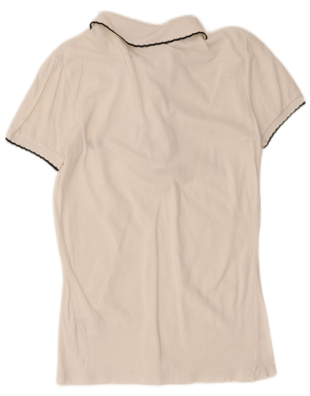 Fred Perry Dame Polo Shirt UK 10 Small Off White Bomuld