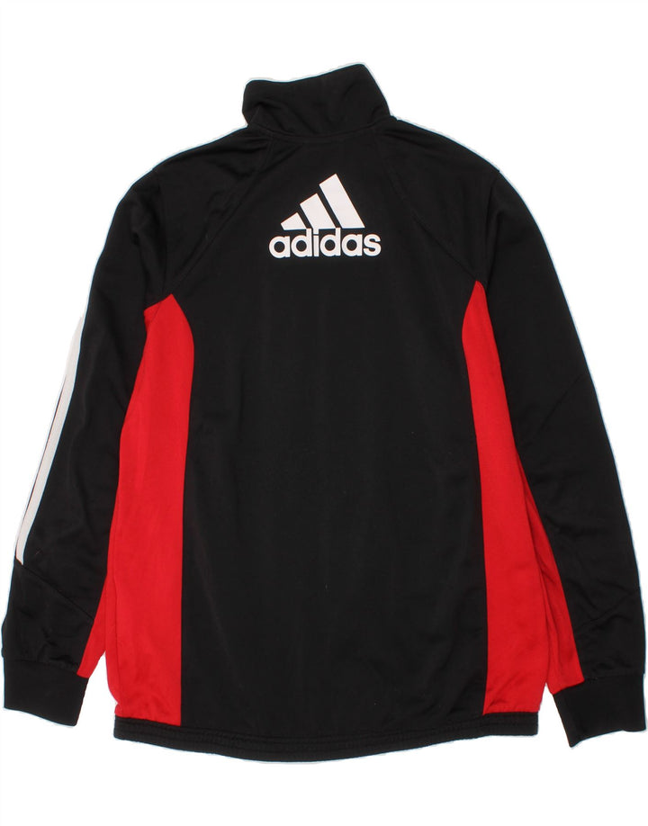 ADIDAS Boys Graphic Tracksuit Top Jacket 13-14 Years Black Colourblock Vintage Adidas and Second-Hand Adidas from Messina Hembry 
