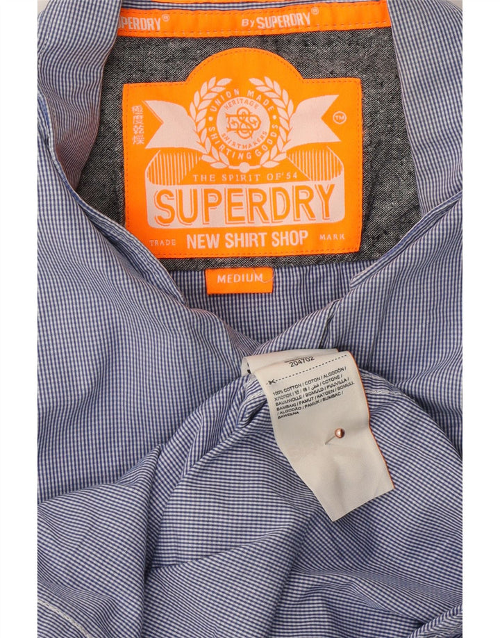 SUPERDRY Herreskjorte Medium Blue Gingham Cotton