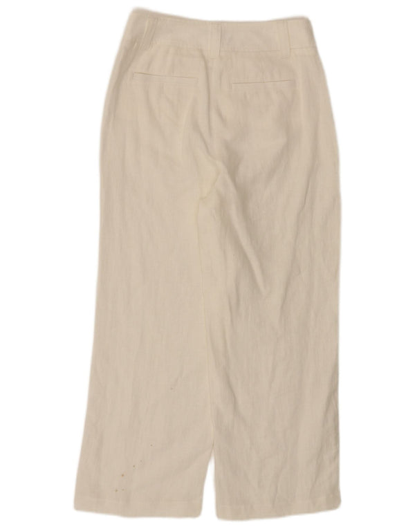 Boden Dame Højtaljede Brede Ben Cropped Trousers UK 8 Small W27 L24 White