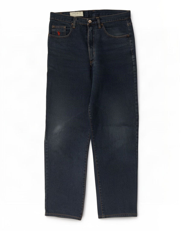 Vintage Herre løse jeans IT 48 Medium W32 L30 Marineblå Bomuld