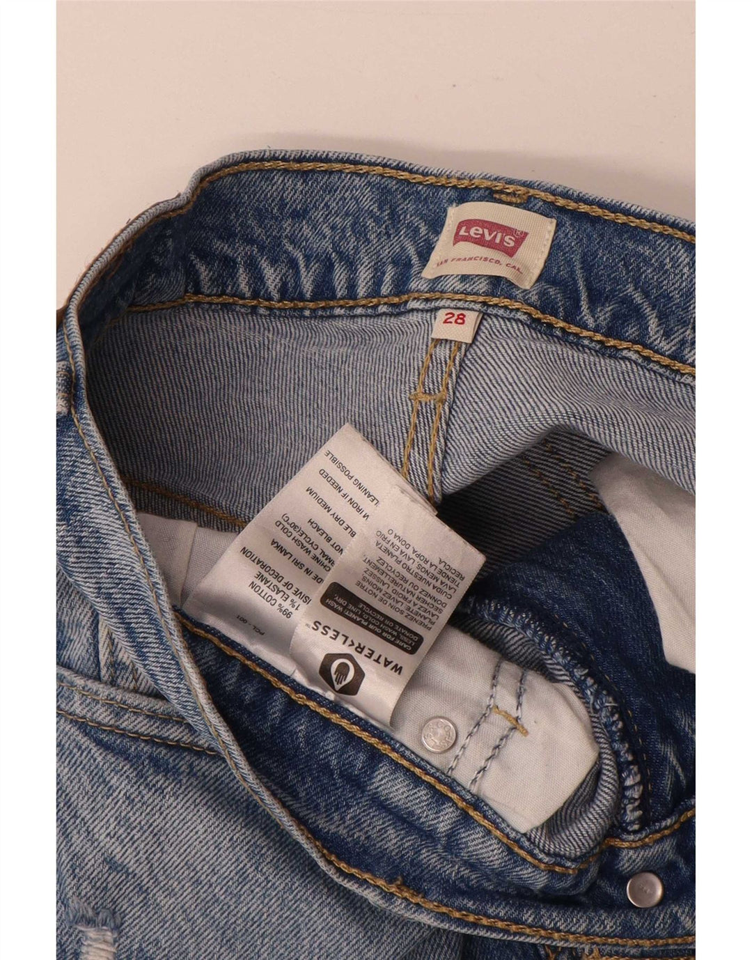 Levi's Kvinders Distressed Flared Jeans W28 L29 Blå Bomuld