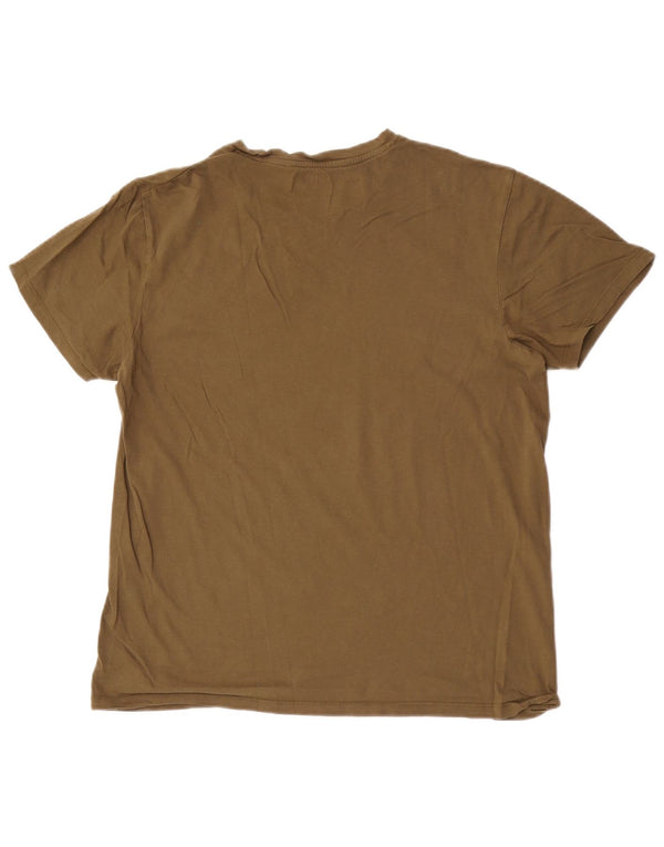 Diesel Dame T-Shirt Top UK 14 Stor Khaki Bomuld