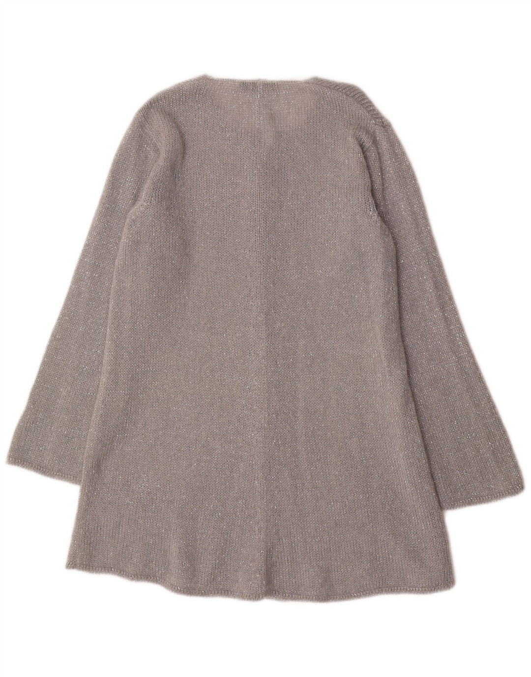 Oris Dame Longline Cardigan Sweater IT 44 Medium Silver Mohair