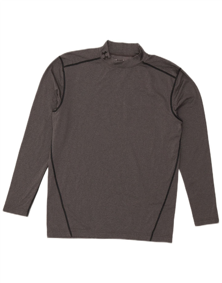 Under Armour Herre Cold Gear Grafisk Top Langærmet XL Grå