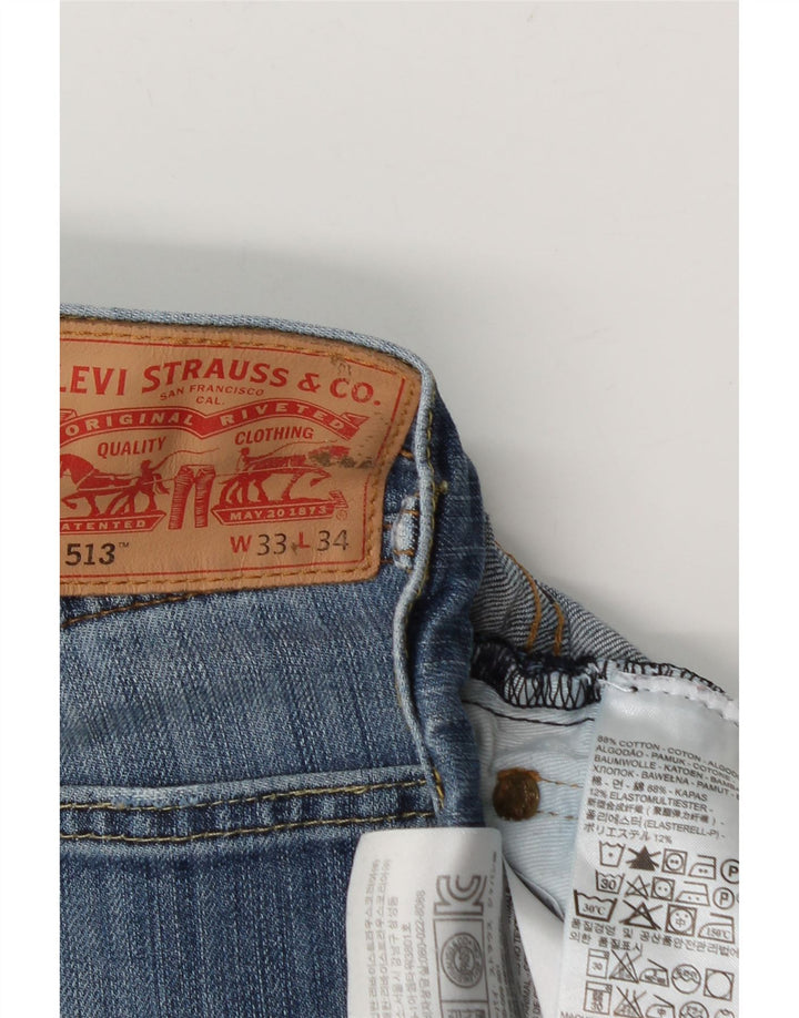 Levi's Herre 513 Slim Straight Jeans W33 L30 Blå Bomuld
