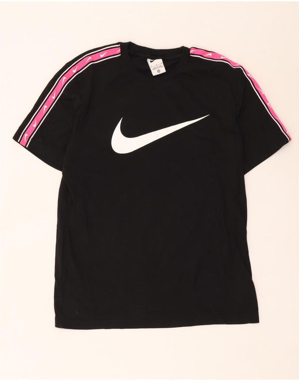 Nike Herre grafisk T-shirt Top Medium Sort Colourblock Bomuld