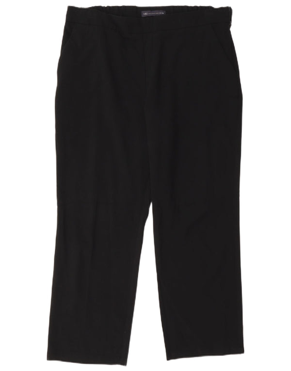 Marks & Spencer Womens Crop Cropped Trousers UK 14 Large W34 L25 Black