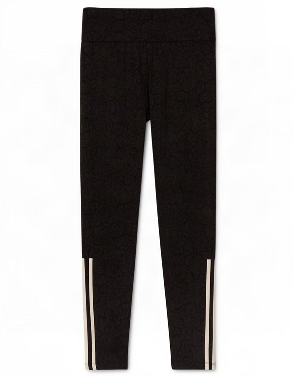 Adidas Womens Leggings UK 12/14 Medium Black Animal Print Bomuld