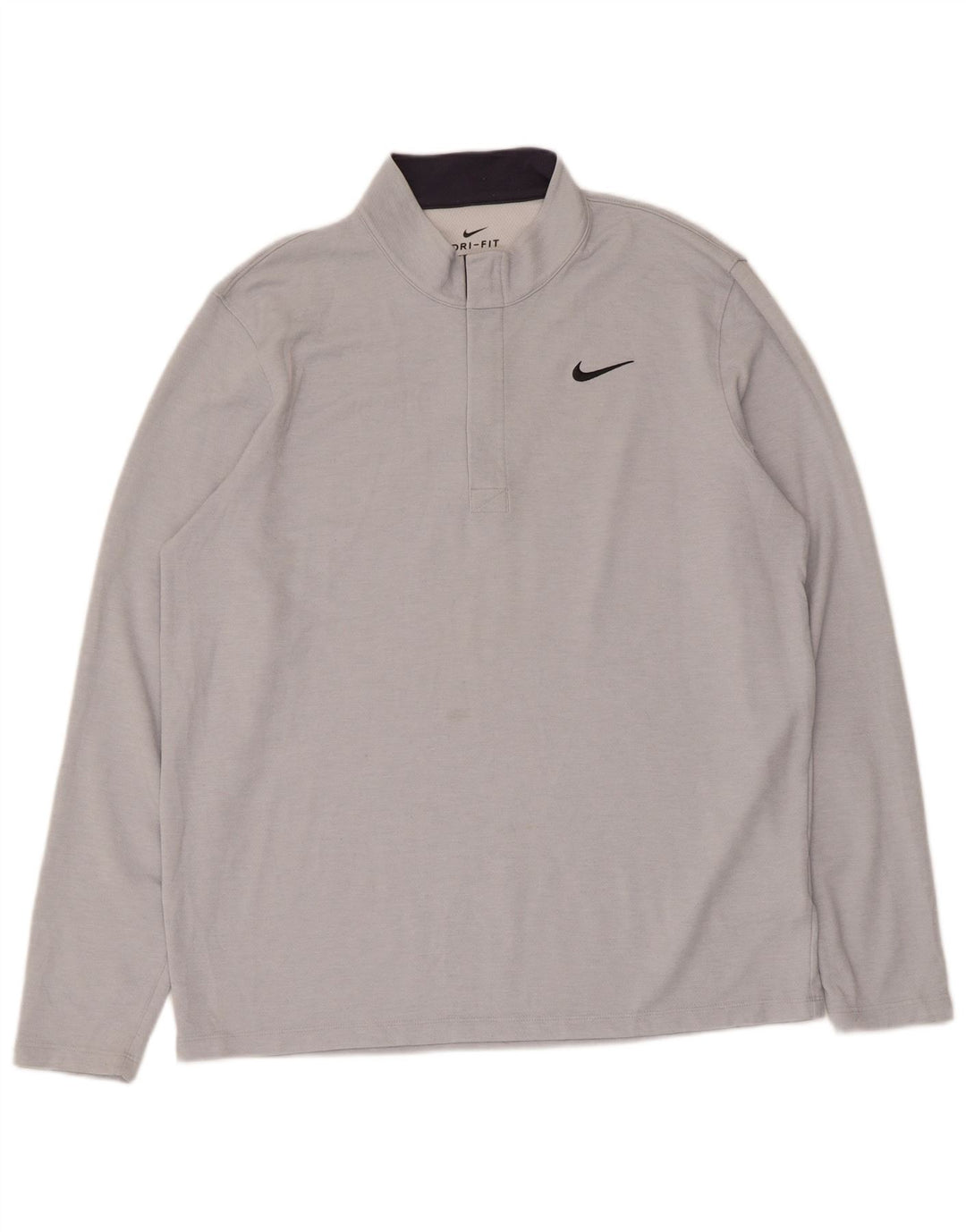 Nike Herre Dri Fit Standard Zip Neck Pullover Træningsdragt Top Stor Grå