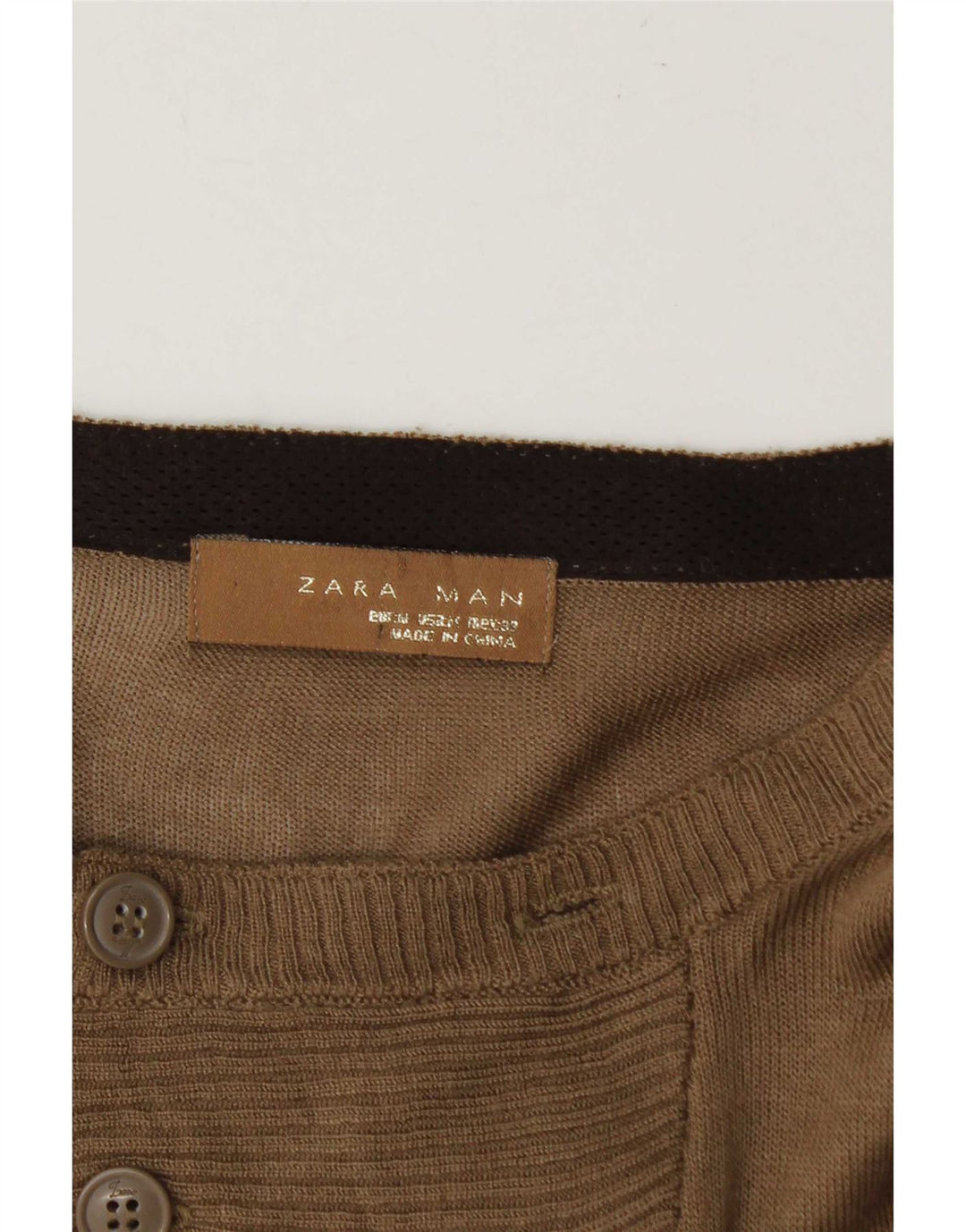 Zara Herre Boat Neck Jumper Sweater Medium Brun