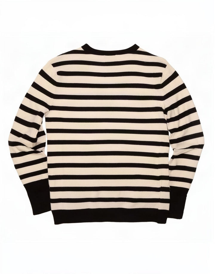 Zara Dame Jumper Sweater UK 14 Stor hvid stribet