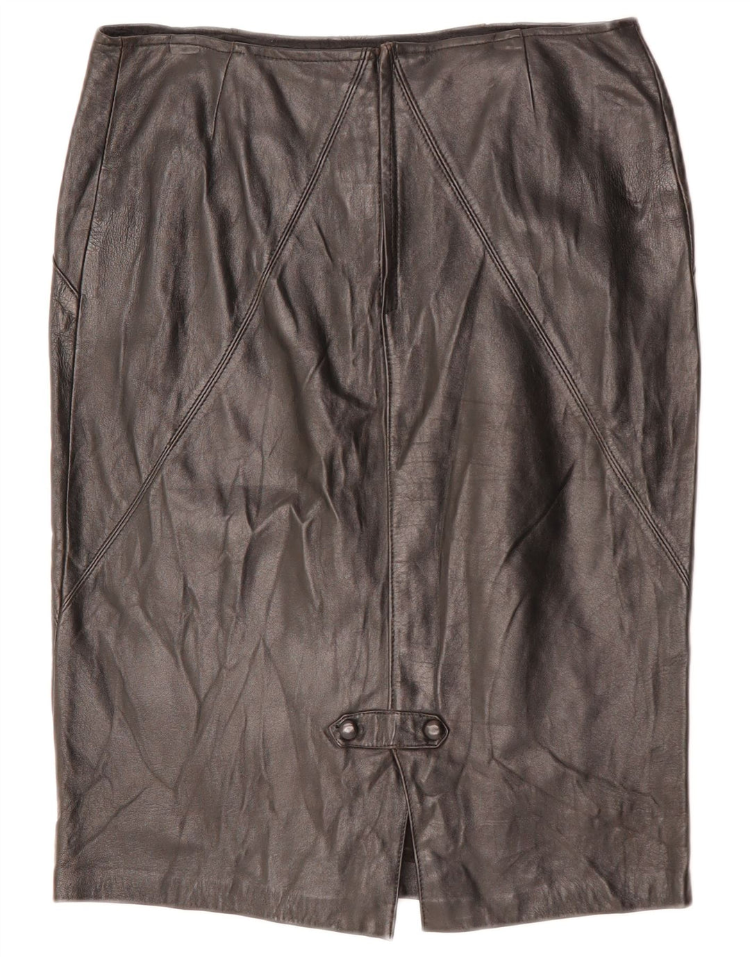 VINTAGE Lædernederdel til kvinder W32 Large Sort