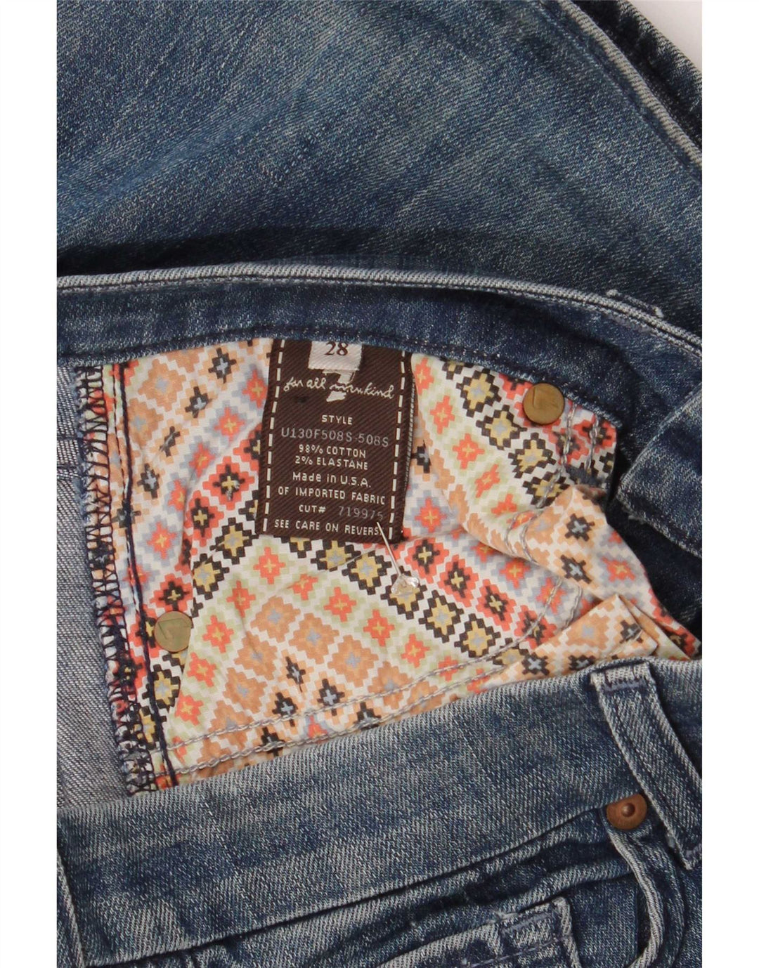 7 For All Mankind Kvinder Flared Jeans W32 L34 Blå Bomuld