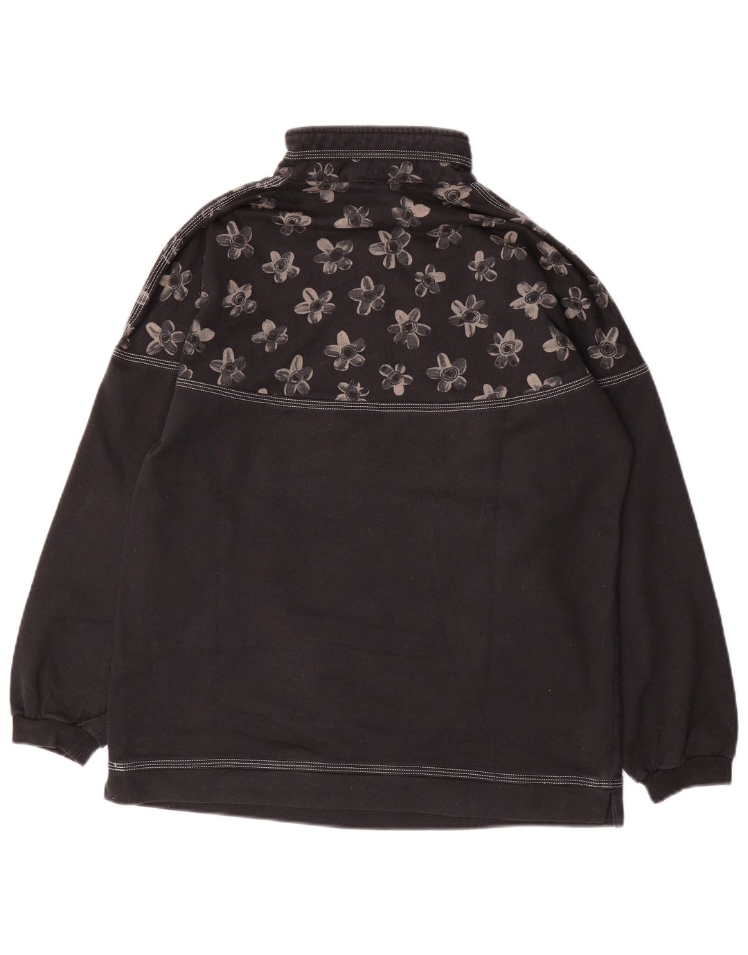 AUSTRALIAN L'ALPINA Dame Sweatshirt Jumper IT 46 Large Black Floral