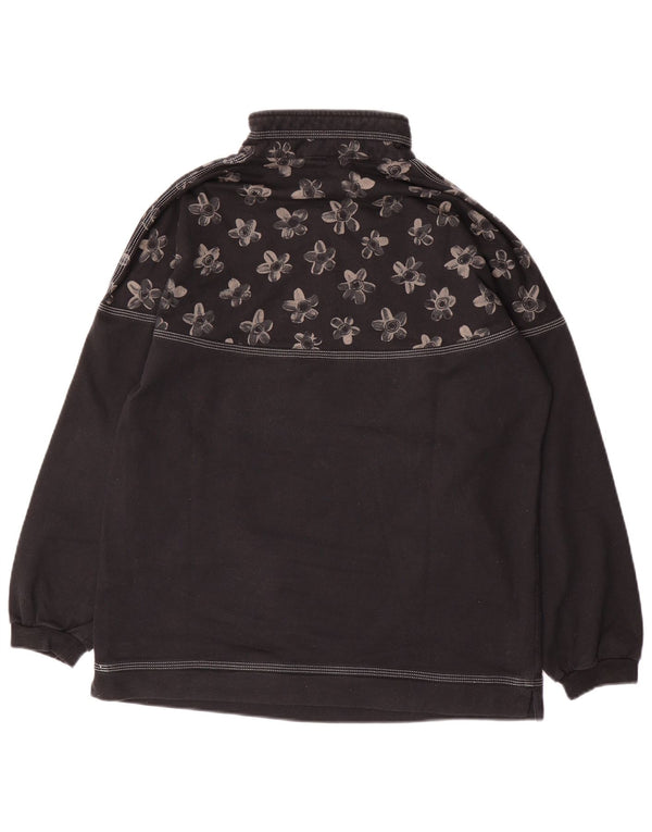 AUSTRALIAN L'ALPINA Dame Sweatshirt Jumper IT 46 Large Black Floral