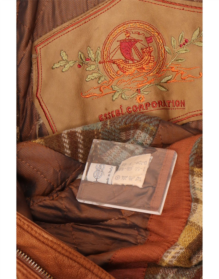 Essebi Herre Læderjakke UK 40 Stor Brun Læder