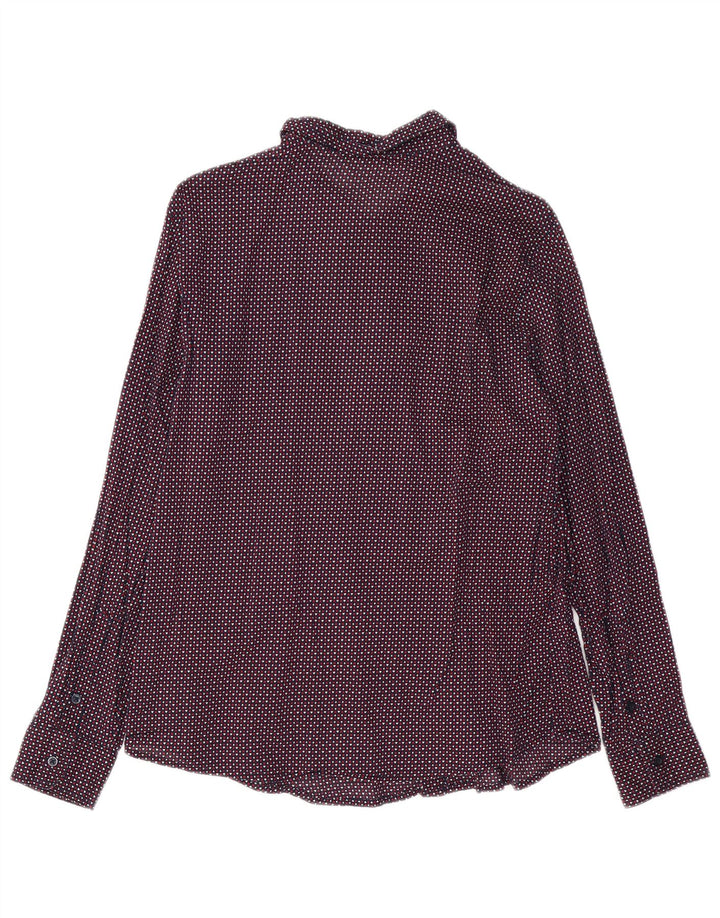 BENETTON skjorte med abstrakt mønster til kvinder UK 14 Medium flerfarvet bomuld