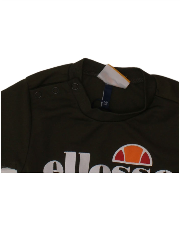 ELLESSE Baby Boys Grafisk T-Shirt Top 6-9 måneder Khaki Colourblock