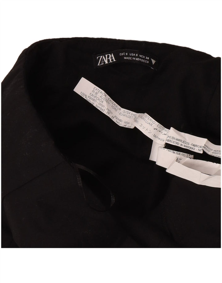 Zara Dame Stropløs Jumpsuit UK 10 Small Black Bomuld