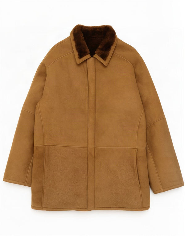 Vintage Herre Shearling Jacket IT 50 Large Brown
