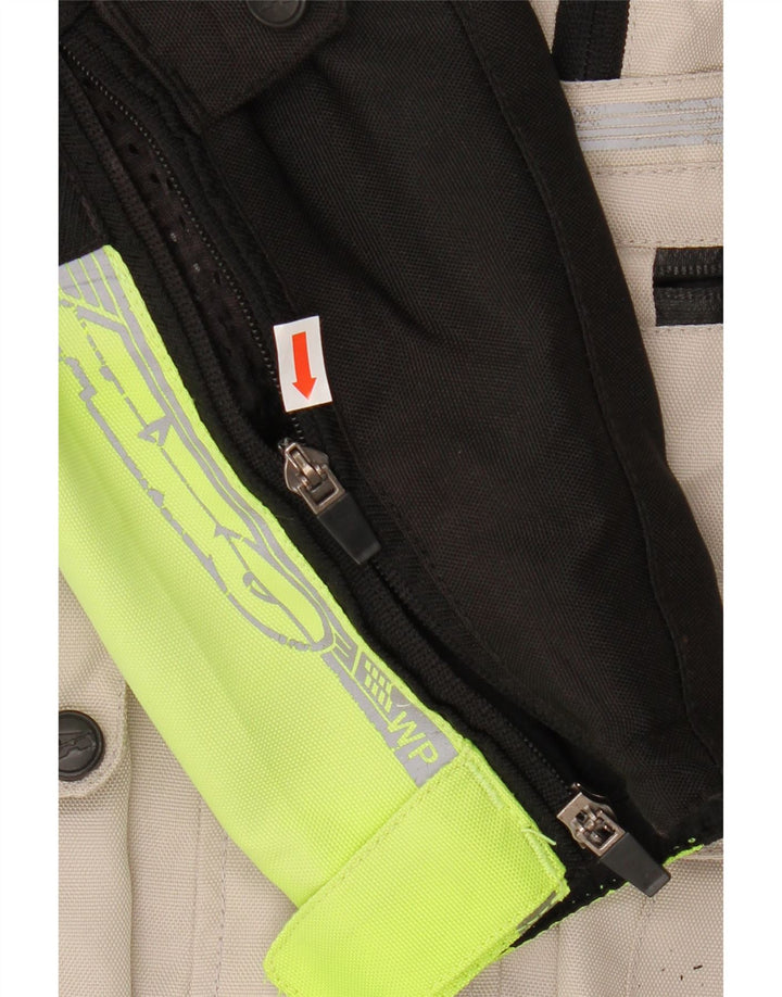 AXO Mens Graphic Racer Jacket UK 38 Medium Off White Colourblock Polyester