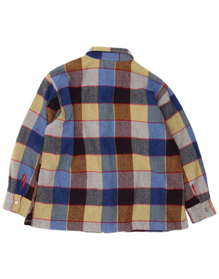 Benetton Dame Overshirt Loose Fit Skjorte IT 46 Stor Flerfarvet Ternet