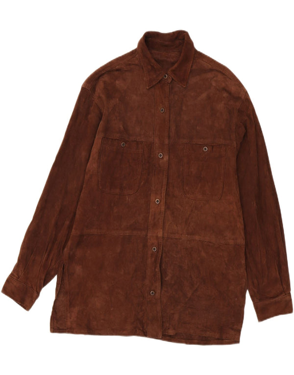 Vintage Womens Suede Shirt IT 42 Medium Brown