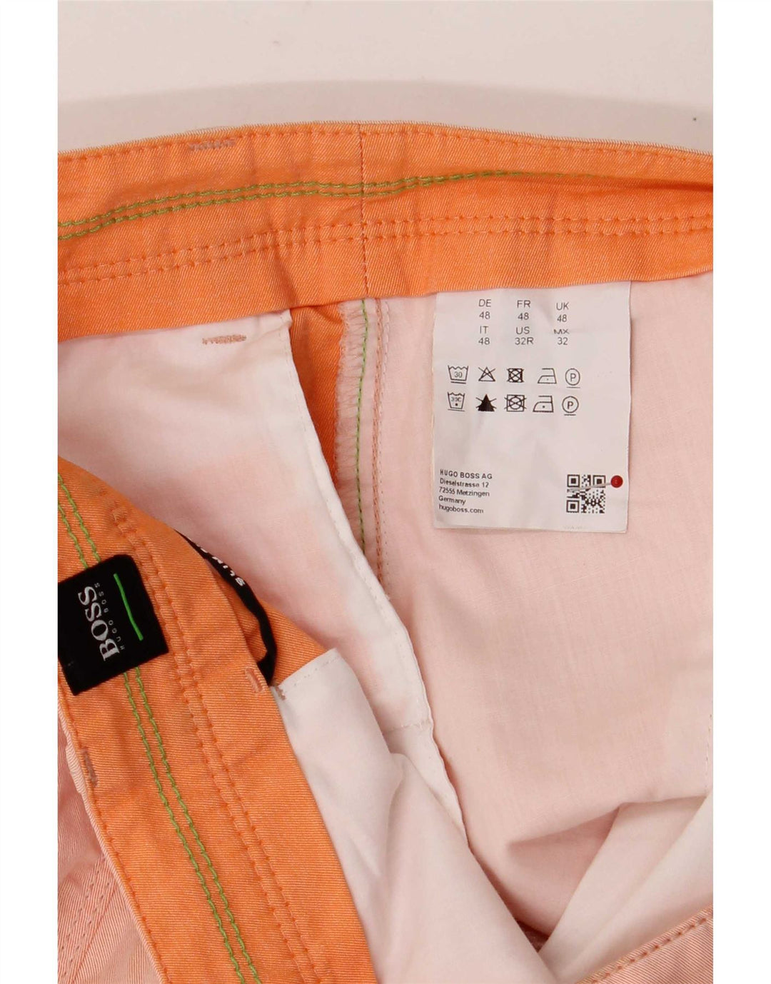 Hugo Boss Herre Chino Shorts IT 48 Medium W32 Orange Bomuld