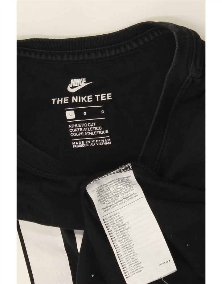 Nike Herre Athletic Cut Grafisk Top Langærmet Stor Sort Bomuld