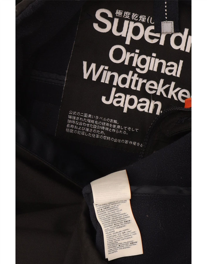 Superdry Windtrekker Windbreaker Jacket til mænd UK 34 XS Sort polyester