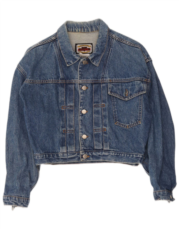 Oxygen Dame Crop Denim Jacket UK 12 Medium Blue