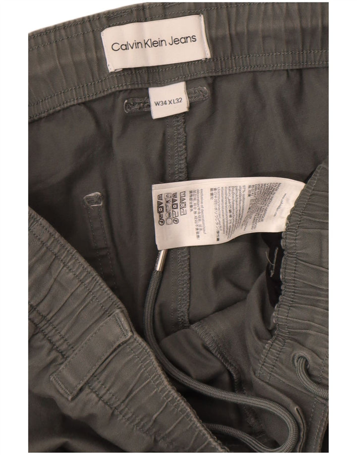 Calvin Klein Herre Pegged Cargo Bukser W34 L32 Grå Bomuld