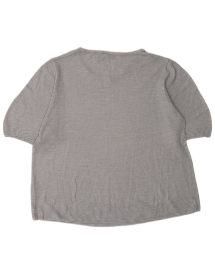 Marks & Spencer Dame Boat Neck Jumper Sweater UK 14 Large Grey