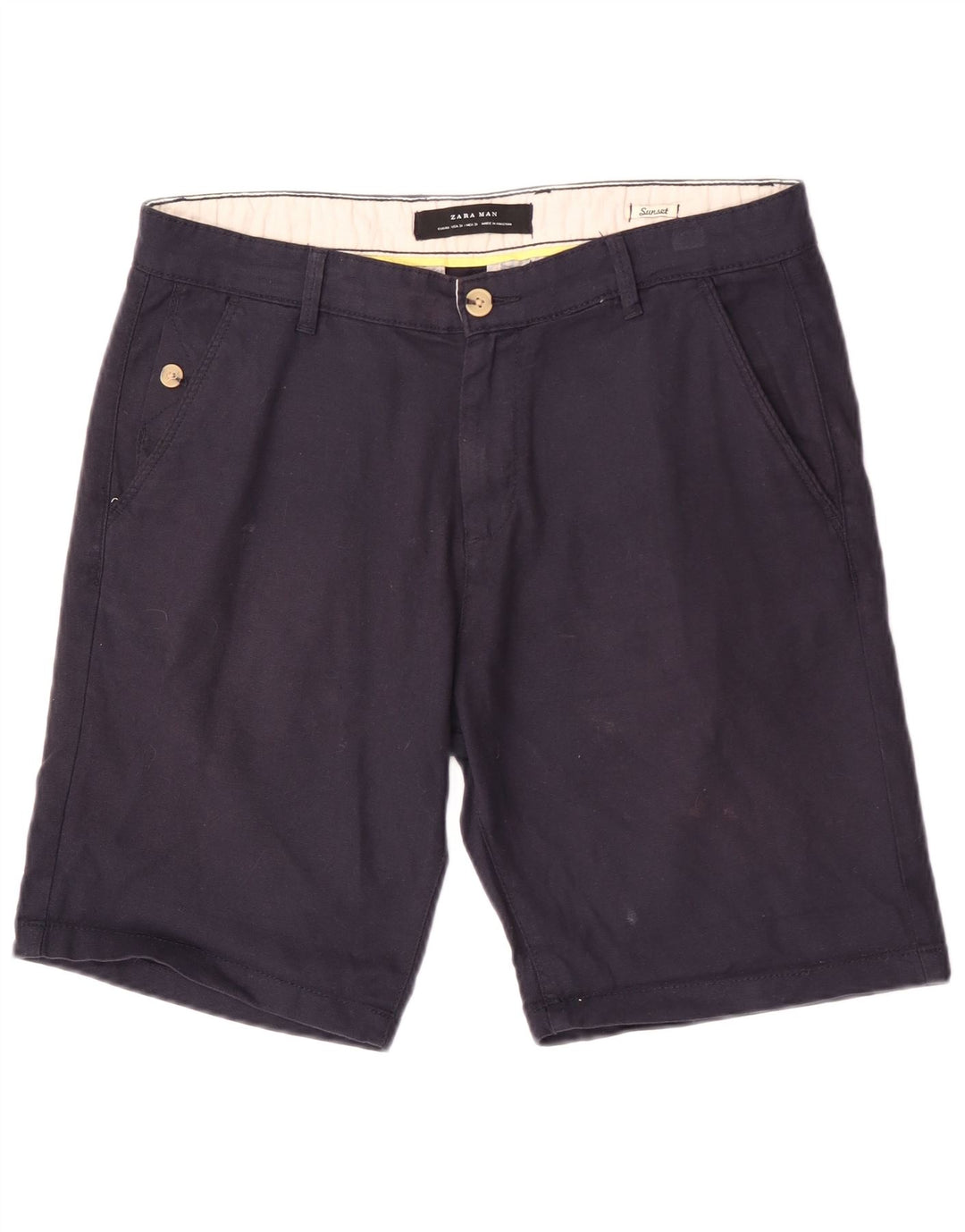 Zara Herre Sunset Chino Shorts EU 40 Medium W31 Navy Blue
