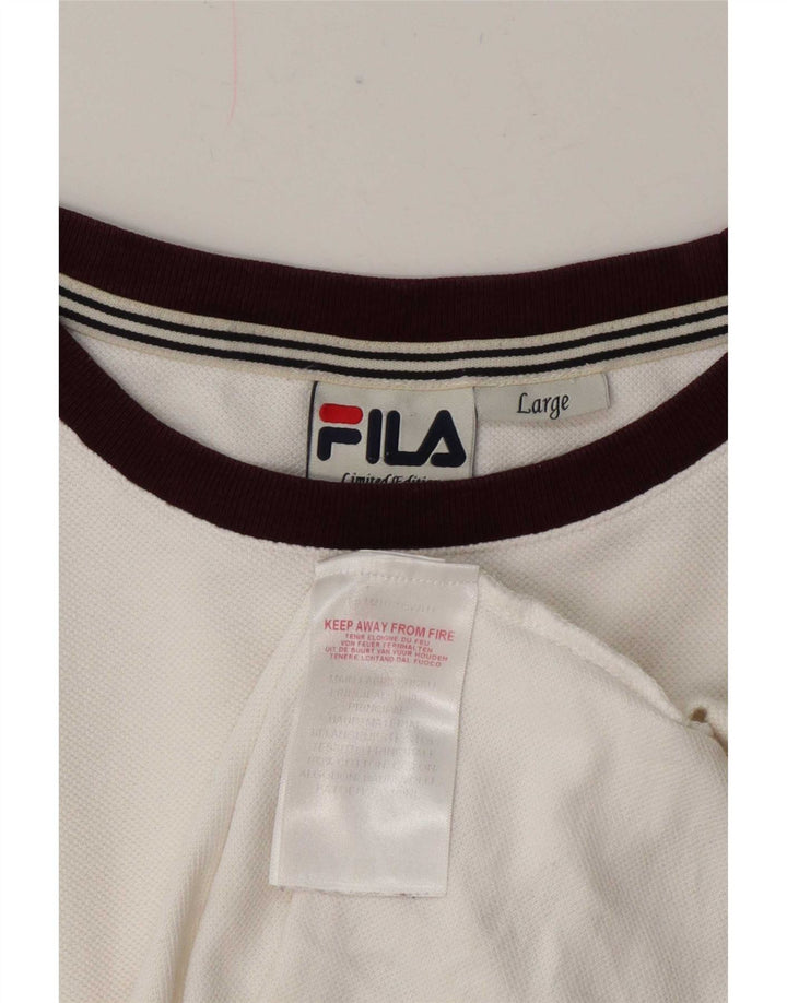 Fila Herre T-Shirt Top Stor Hvid Bomuld
